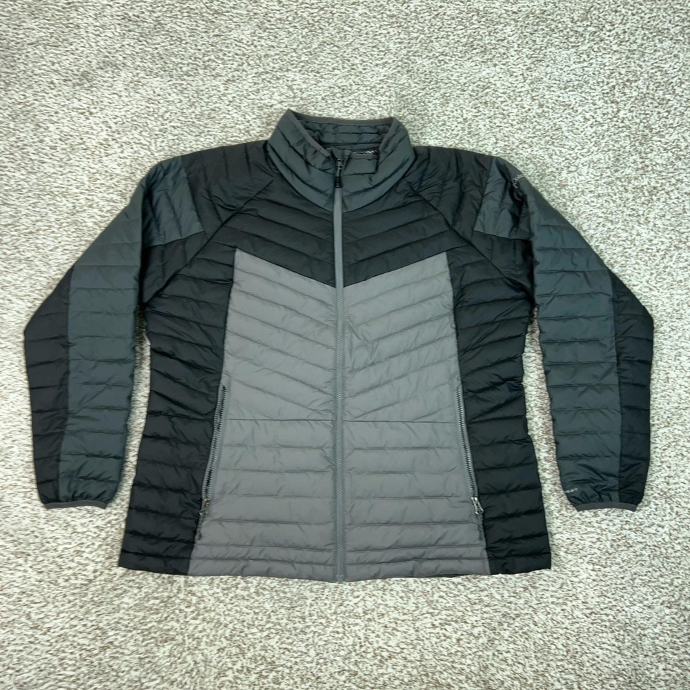 Columbia Jacket Womens Plus 1X Gray Omni-Heat Quilted Puffer Zip Outdoor Gorp
